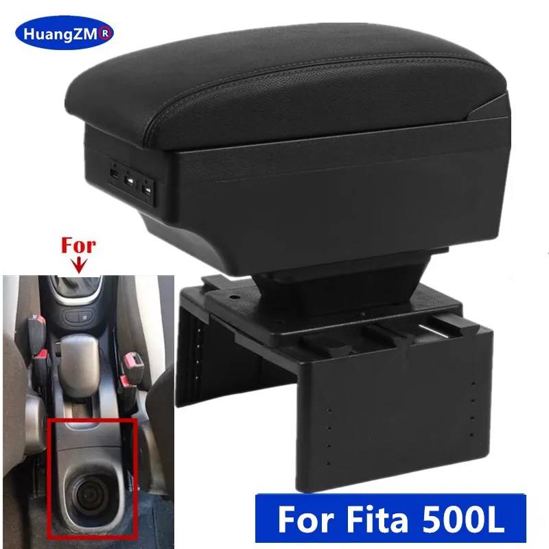 For Fita 500L armrest box For SI 500L car armrest box Center Console Storage box Retrofit parts Car accessories