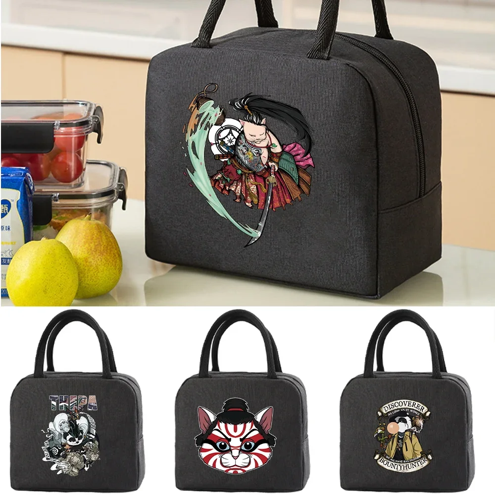 Handheld Bento Storage Tote with Wide Comfort Handles, Daily Meal Bag for Office Workers