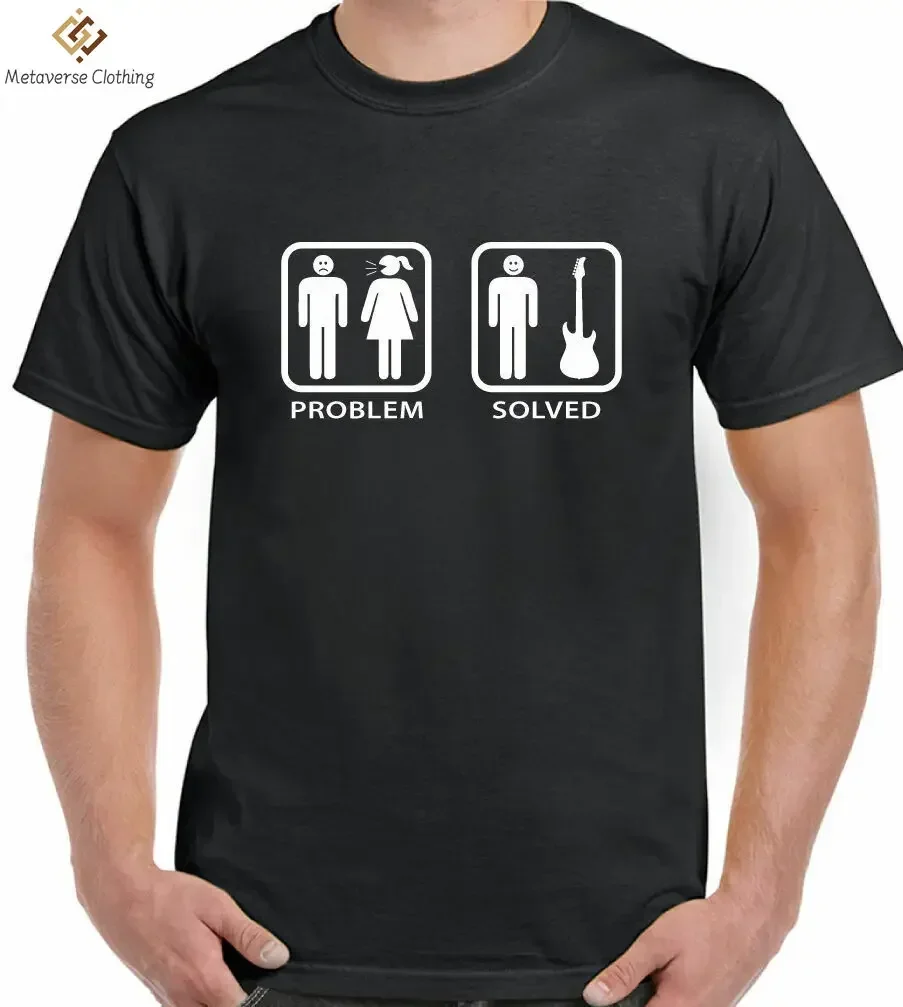 T-Shirt Problem Solved Mens Funny Electric Acoustic Bass Player Strings