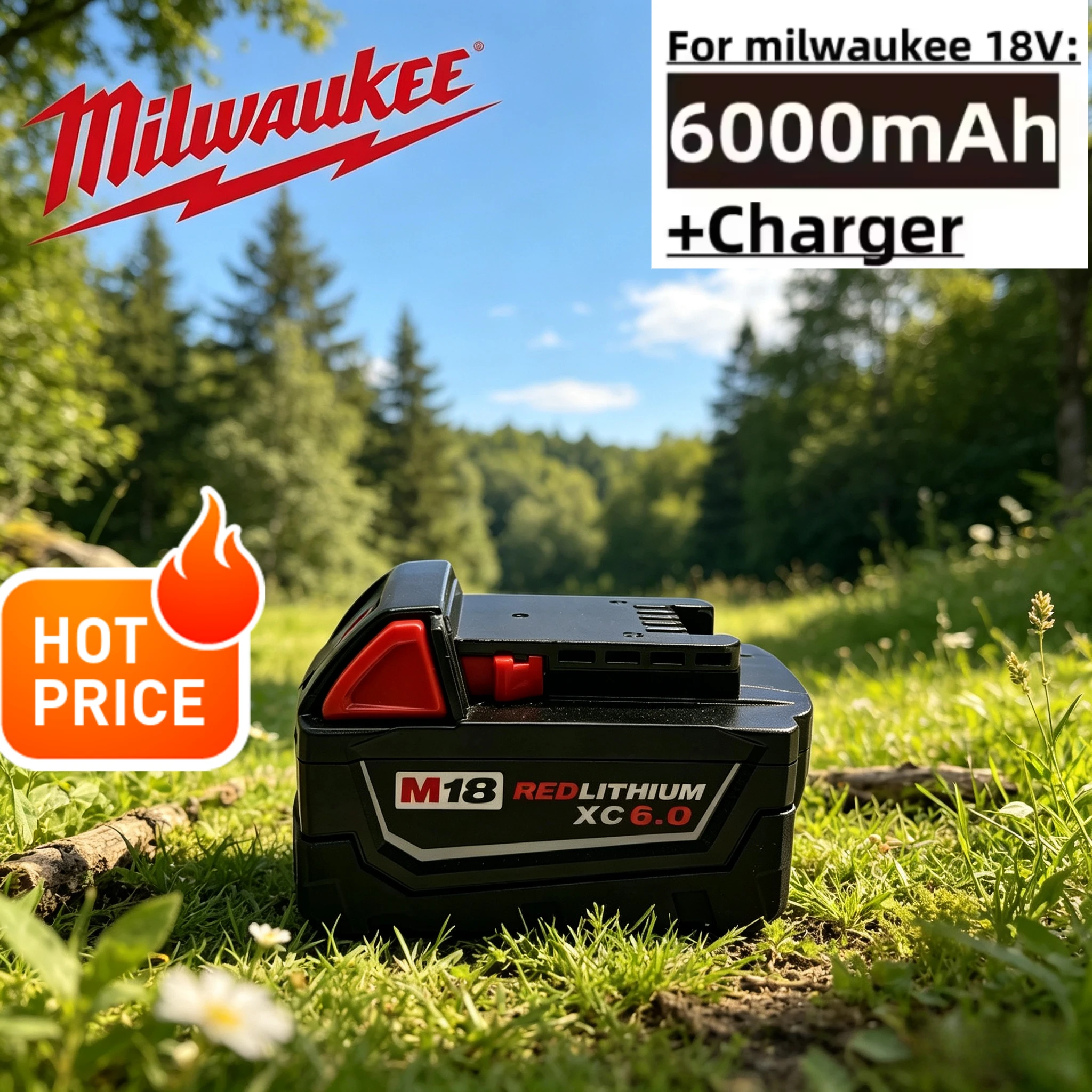 

model for Milwaukee M18 18V 6.0AH M18 -1815-1850 2646-20-21ct For Milwaukee 18650 Tool Rechargeable Lithium Battery