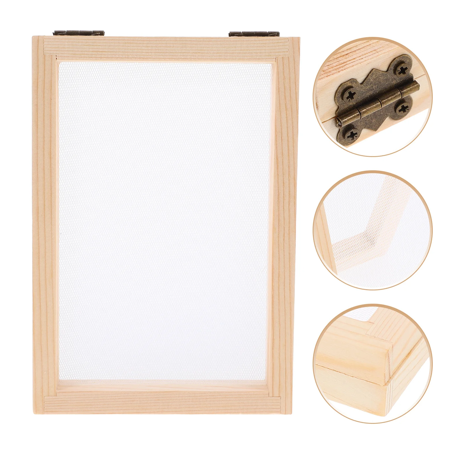 

Wooden Paper Making Frame DIY Screen Mesh Craft Frame for Printing Patterns and Kids Crafting Paper Making Screen