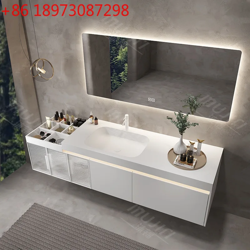

Modern integrated basin bathroom cabinet combination simple washbasin washbasin