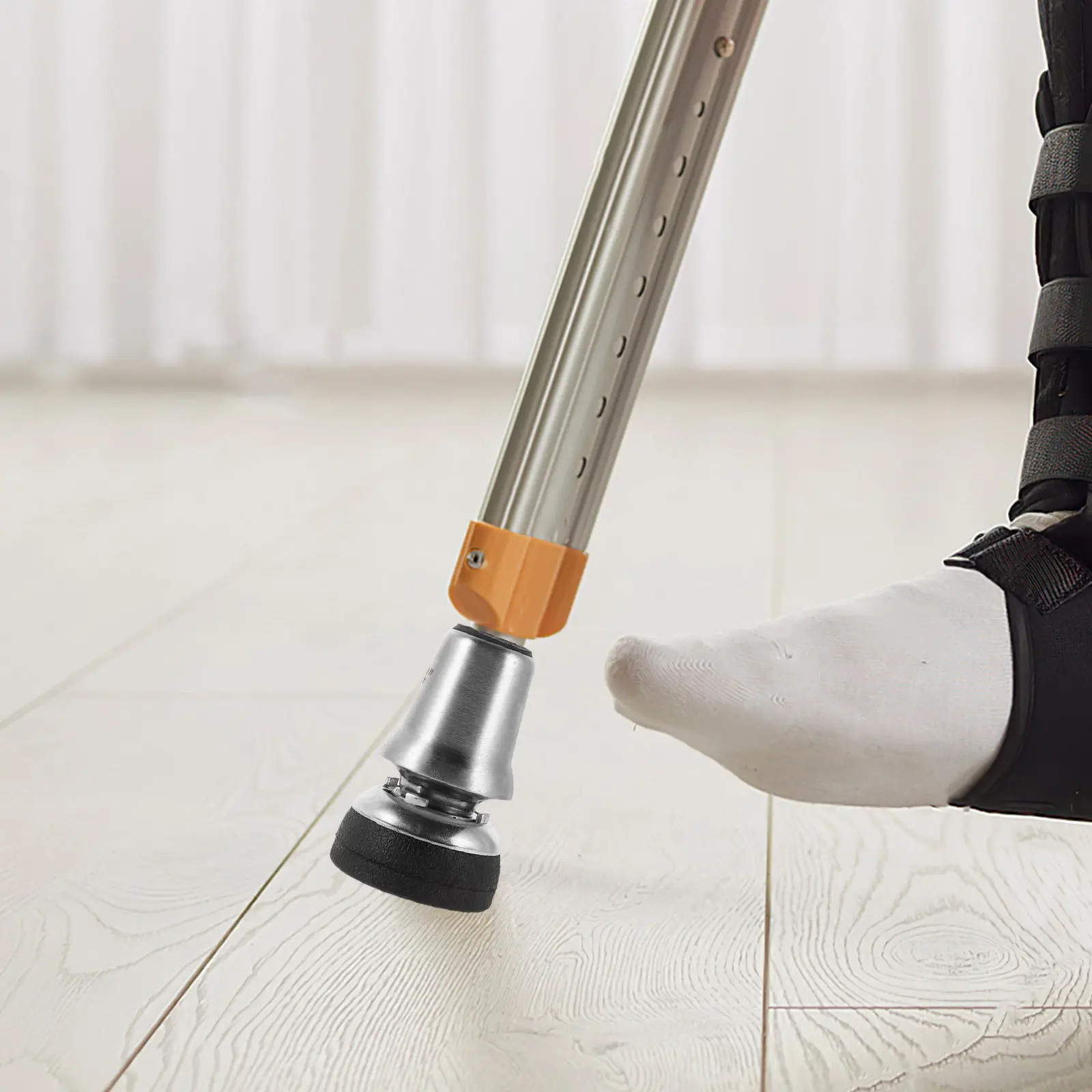 3 4 Adjustable Crutch Resistant Rubber Feet Cover for Walking Canes Sticks Crutches Rotation Pad Enhanced Stability