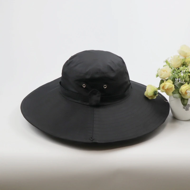 Summer Bucket Hat Cowboy Men Outdoor Fishing Hiking Beach Hats Mesh Breathable Anti UV Sun Cap Large Wide Brim 2024 New Fashion