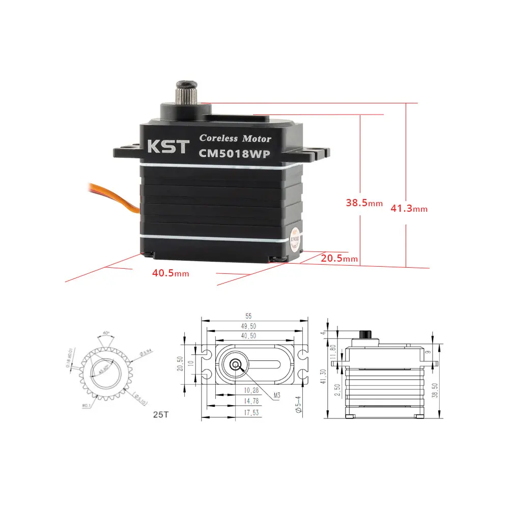 KST CM5018WP 8.4V 50Kgf.cm 0.18sec Potentiometer Programmable Metal Gear Coreless DC Motor Servo