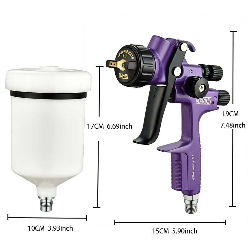 Premium HVLP Gravity Paint Gun, 1.3mm Nozzle, Superior Atomization & Adjustable Paint Flow, Ideal for Cars,Furniture & Panels