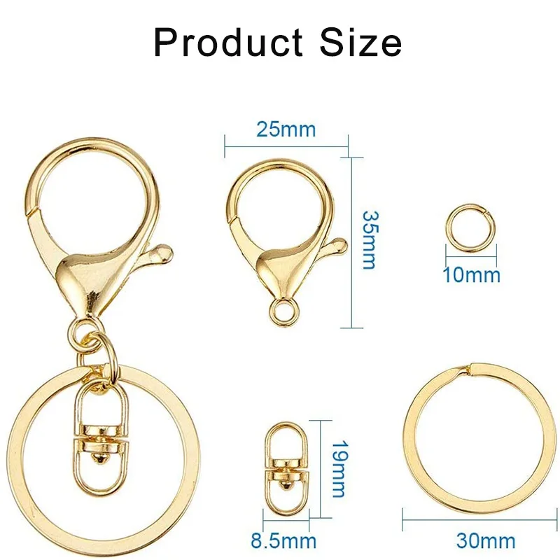 5/10Pcs Alloy Lobster Clasp 8-Shaped Swivel Lanyard Snap Hook Key Chain Ring Snap Hook Swivel Clasp Keychain Clips for DIY Bags