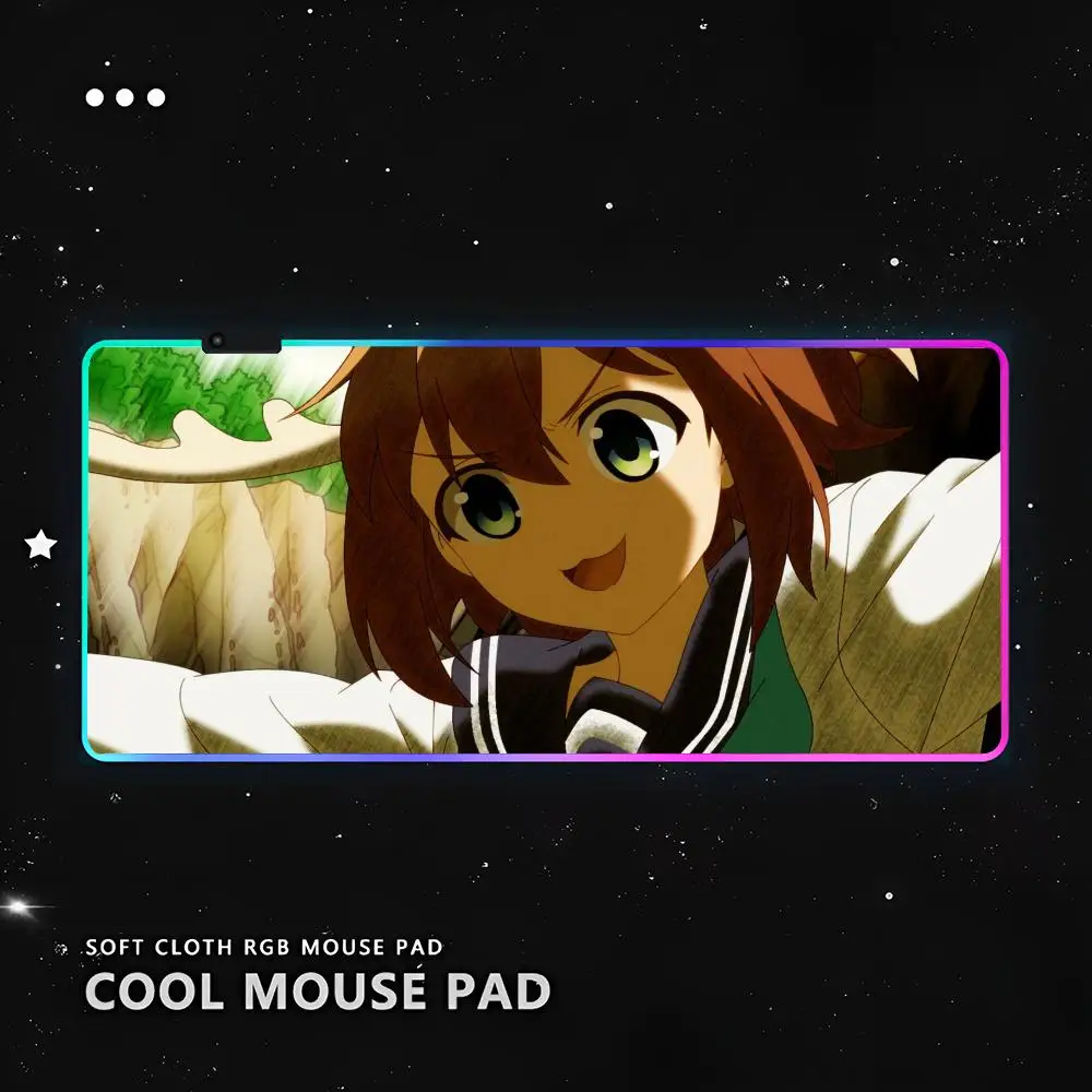 Anime Mouse Pad para PC Gamer, LED Glowing Mats, borracha bonito, Cartoon Gaming Mats, Acessório de computador, My Deer Friend, RGB PC