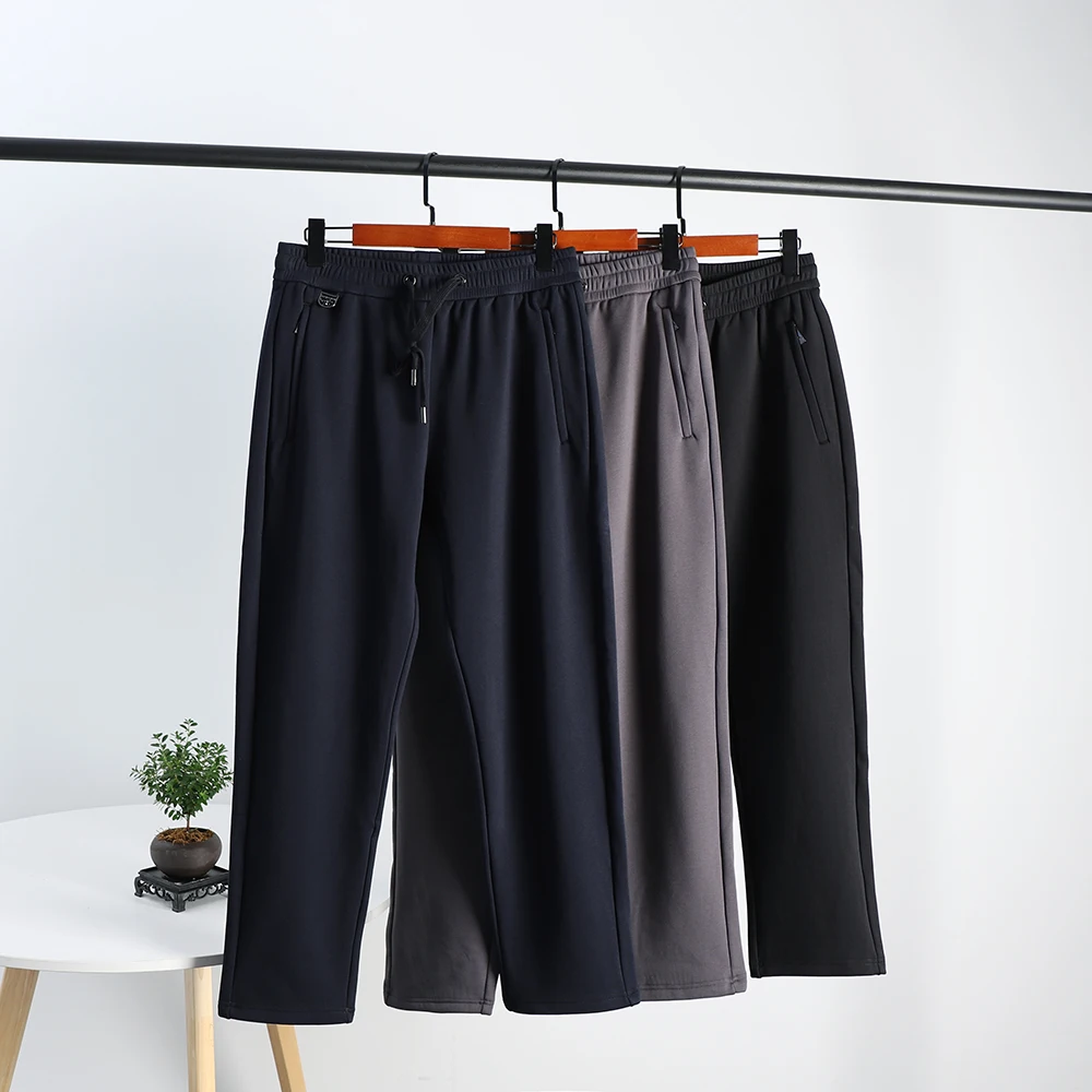 

Thiened Fce Lined Straight Leg Casual Pants for Men Warm Autumn Winter Pure Color Loose Fit Comfortable Faion Ci Sle