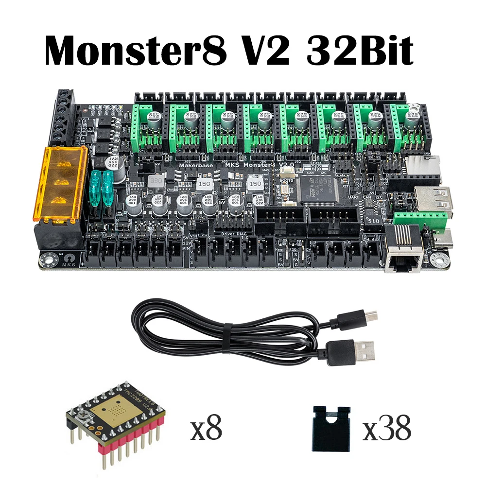 Imagem -03 - Makerbase-mks Monster8 v2 Cartão de Controle com Tft Touch Screen Tmc2209 para Impressora 3d Voron vs Polvo Aranha 32bit Ts35