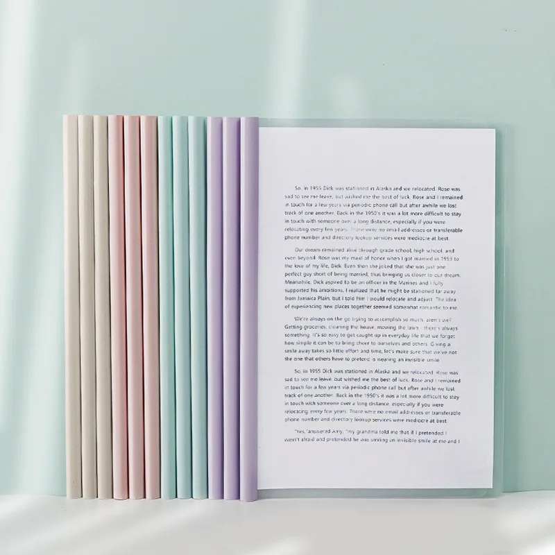 5Pcs Gradient Pull-out Clip Teardrop-shaped A4 Transparent Folder Pull-out Clip Resume File Folder Approval and Submission
