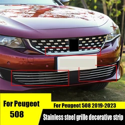 For Peugeot 508 2023 2022 2021 2020 2019 Stainless steel grille decorative strip sequins