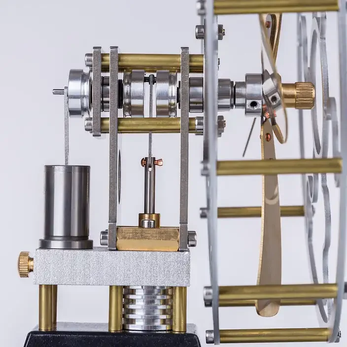 Vintage Stirling Engine Model Fogão a Calor, Ventilador de mesa, Experimento Científico Brinquedos, 4 Lâminas