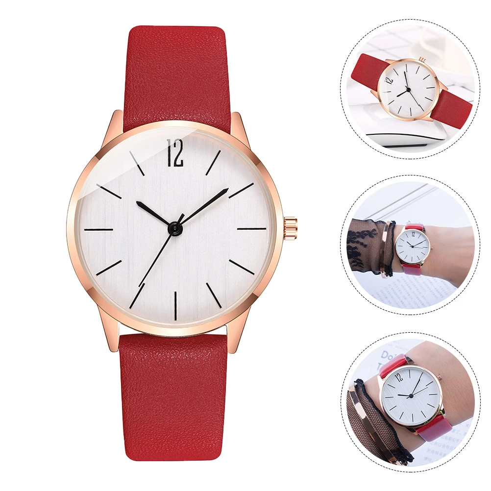 ساعات كوارتز نسائية ذكية أنثى معصم أحمر للسيدات للممرضة غير الرسمية