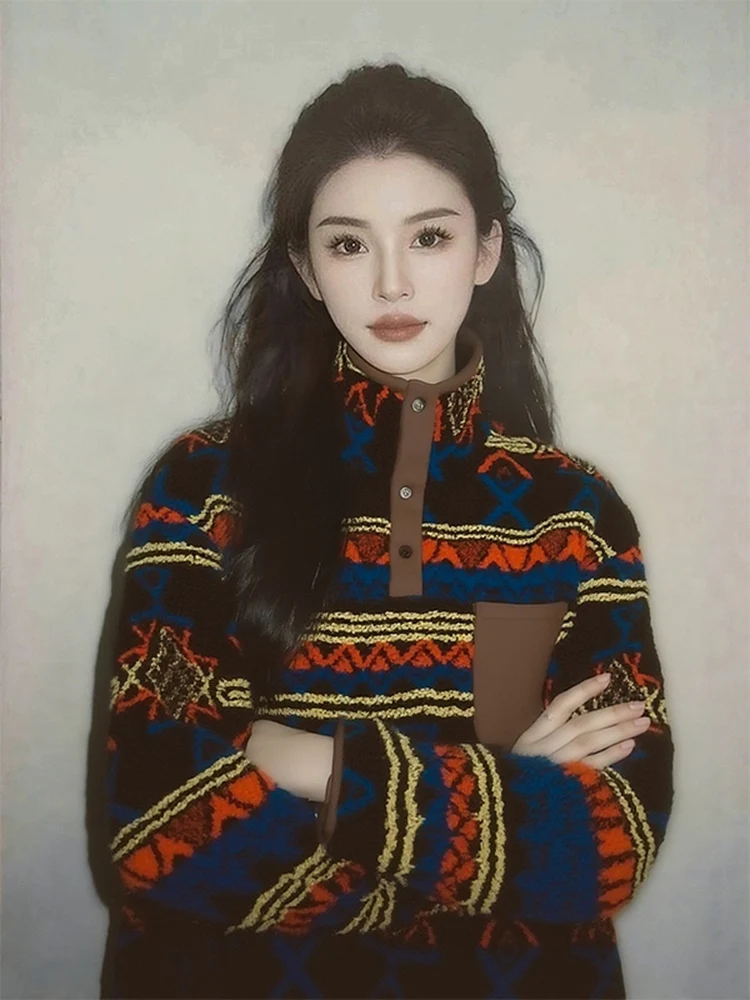 

Модный уникальный свитер из вышитого меха ягненка, женская верхняя одежда, трендовая новинка осени-зимы, премиальное качество