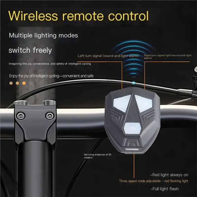 【SPECIAL】Bicycle Turn Signal Tail Light Bike Light, Wireless Remote Control, Waterproof Cycling Equipment For Night Riding Safet
