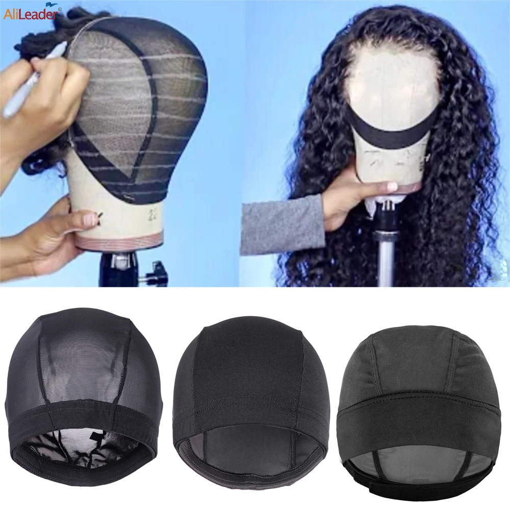 Good Quality Mesh Wig Caps For Wig Making New Headband Mesh Caps Elastic Nylon Mesh For Wigs Alileader Wig Making Kit