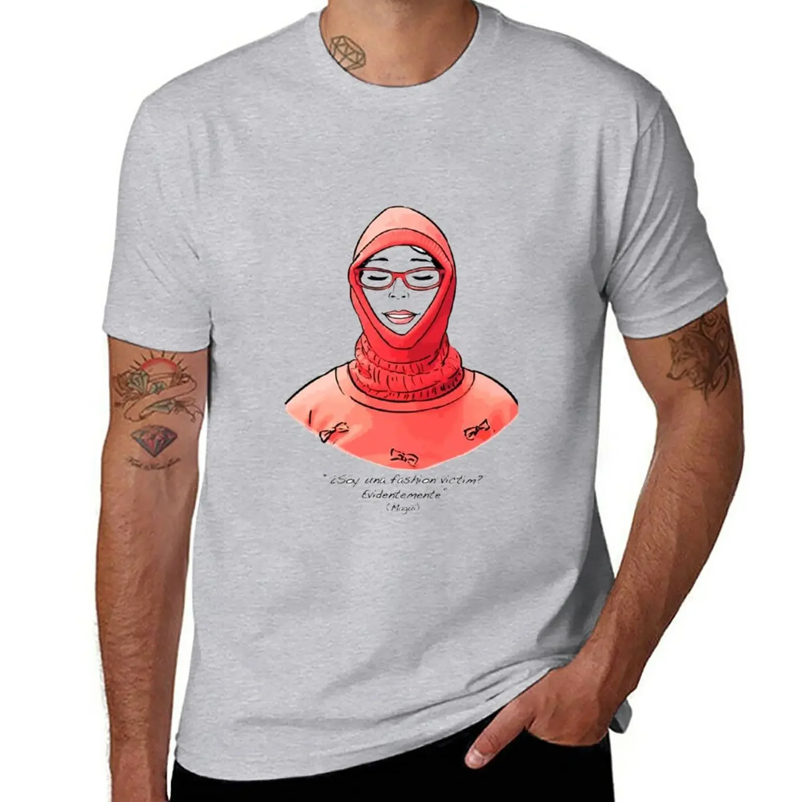 Paquita Salas fashion victim T-Shirt black shirt for men Short Sleeve Cotton New Arrival Round Collar Outfits fashion streetwear image 3