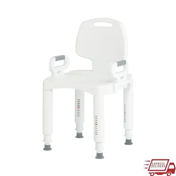 Premium Plastic Shower Chair Adjustable Backrest 350 lb Capa...