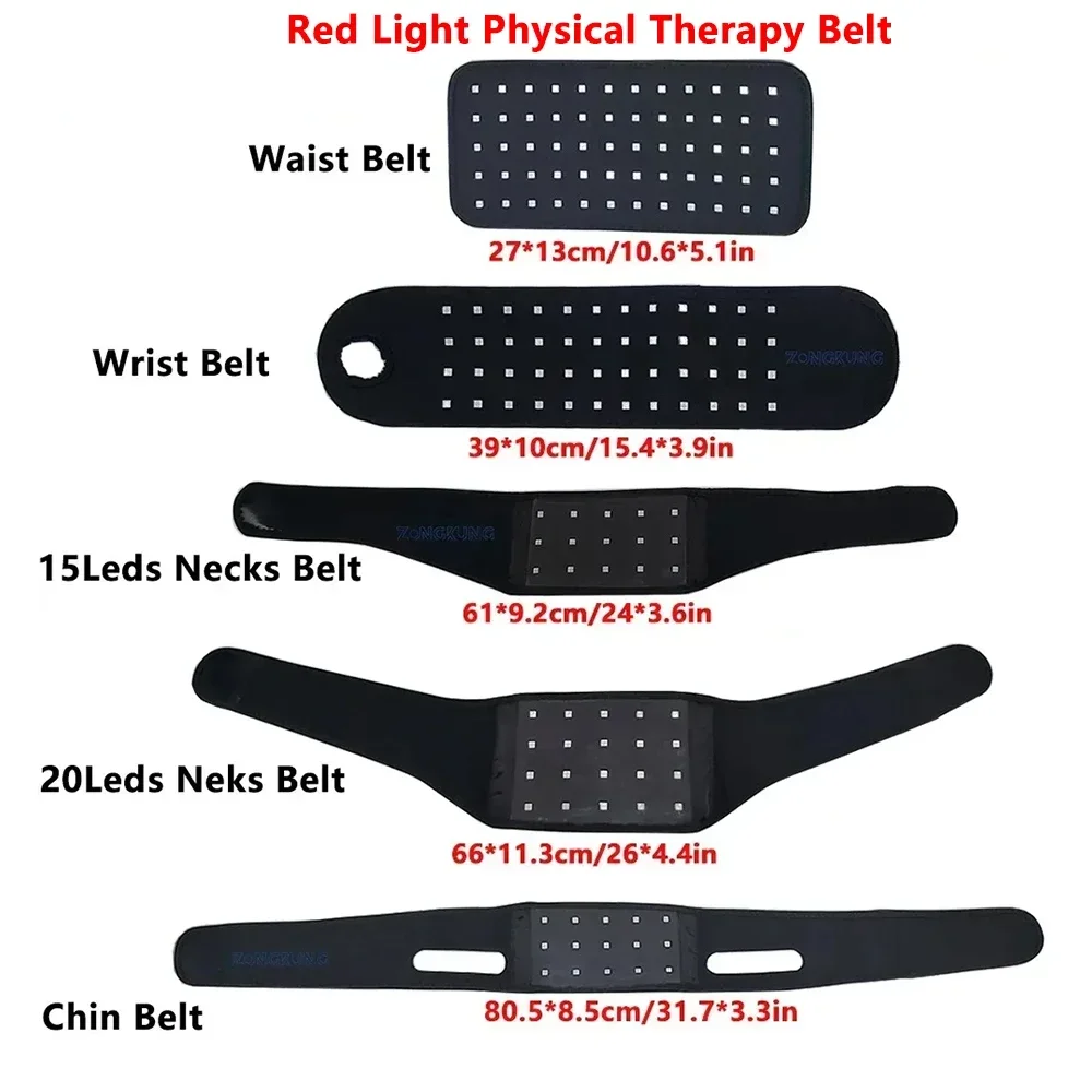 Red＆Infrared Light Belt 660nm&850nm Fatigue Relief Wrap Burn Fat Wrap Slimming Machine Waist,Wrist,Chin,Neck Pad USB Plug-in