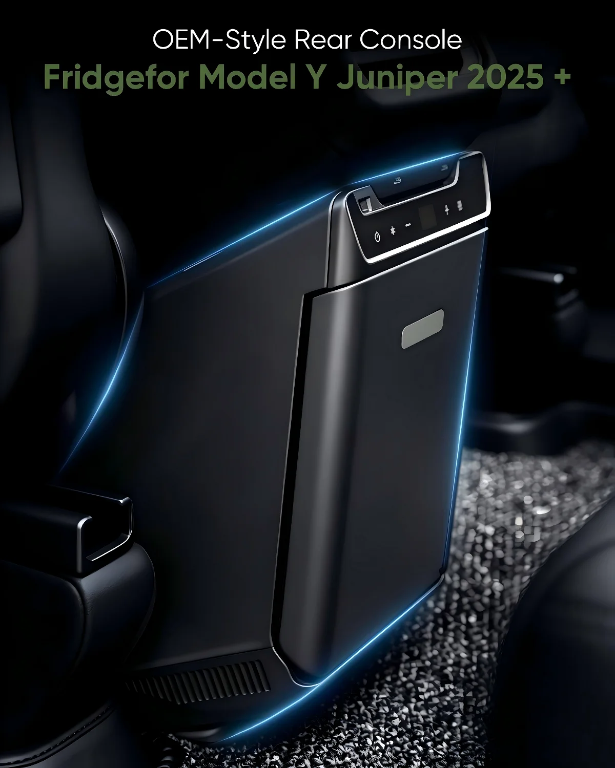 Car Fridge for Tesla Model Y Juniper 2025 2026 3.6L Hidden Armrest Refrigerator 5~50℃ Cooler Warmer 65W Type-C Plug Play OEM-Fit