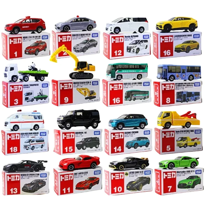 TAKARA TOMY tomica alloy car model Police car Sports car bus Red and white box car Halloween Christmas Boy toy