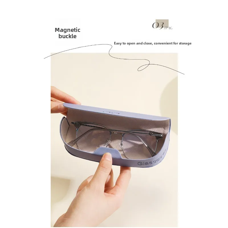 1PC Magnetic Buckle PU Leather Eyeglasses Case Portable Soft Flocking Interior Sunglasses Box Unisex