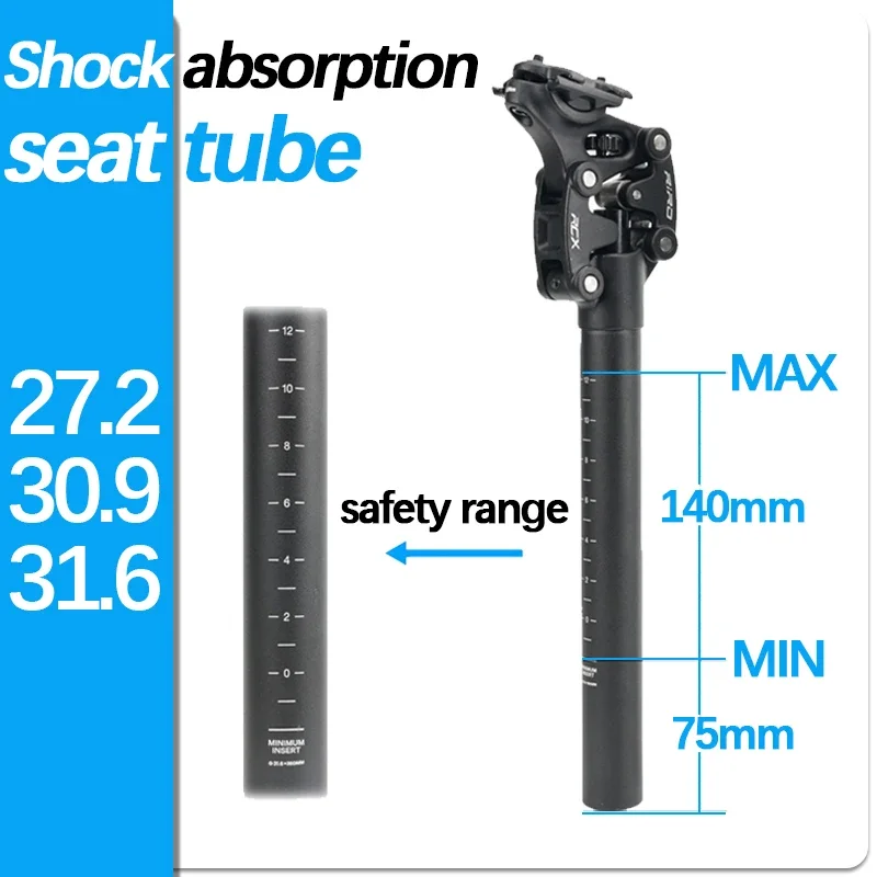 Bicycle Seatpost with Shock Absorption Mount MTB Bike Seat Post 27.2 30.9 31.6mm Seat Tube 350mm Four Link Bicycle Parts