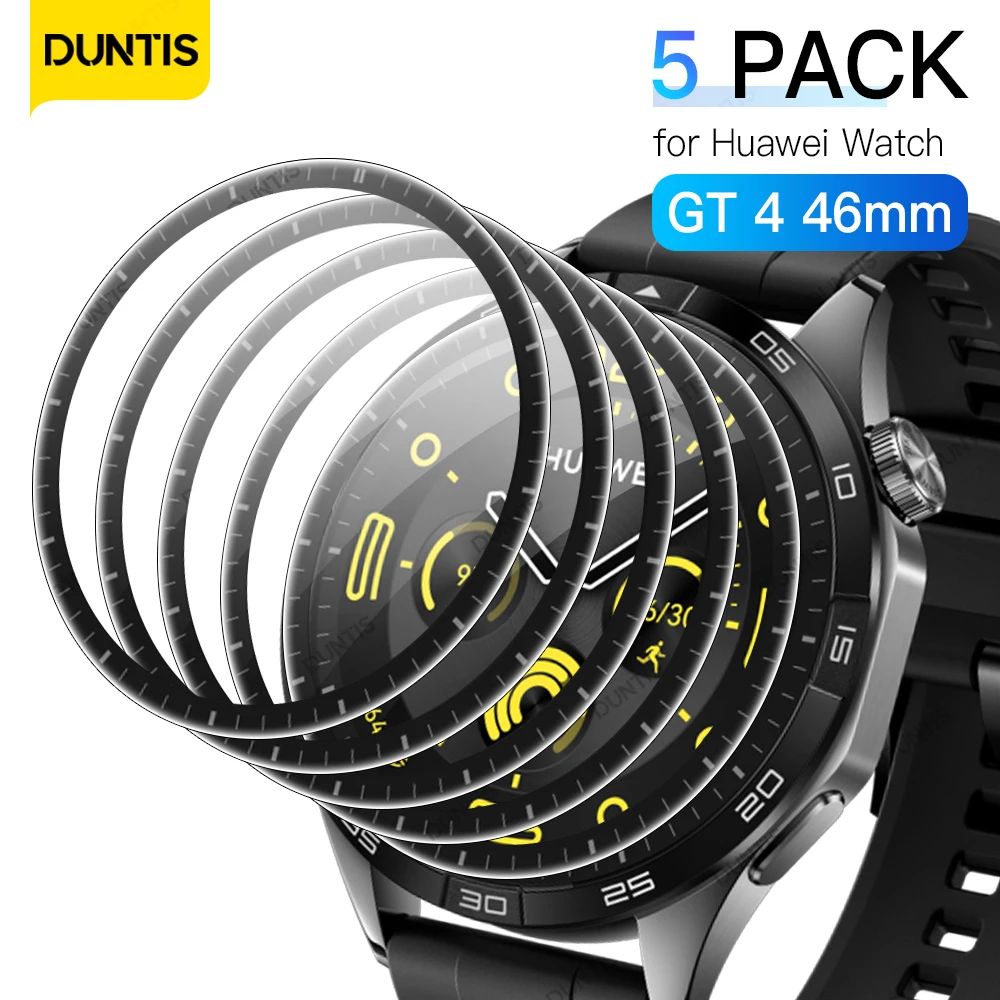 

5 Pack For Huawei Watch GT 4 46mm Screen Protector Anti-scratch Film For Huawei GT4 46mm All Around Coverage Protective Film