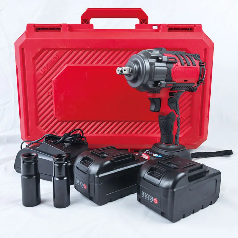 

2025High Power 1200NM, 4.0AH Car Repair Tool Portable Electric Tool Brushless Motor Impact Wrench Set Cordless