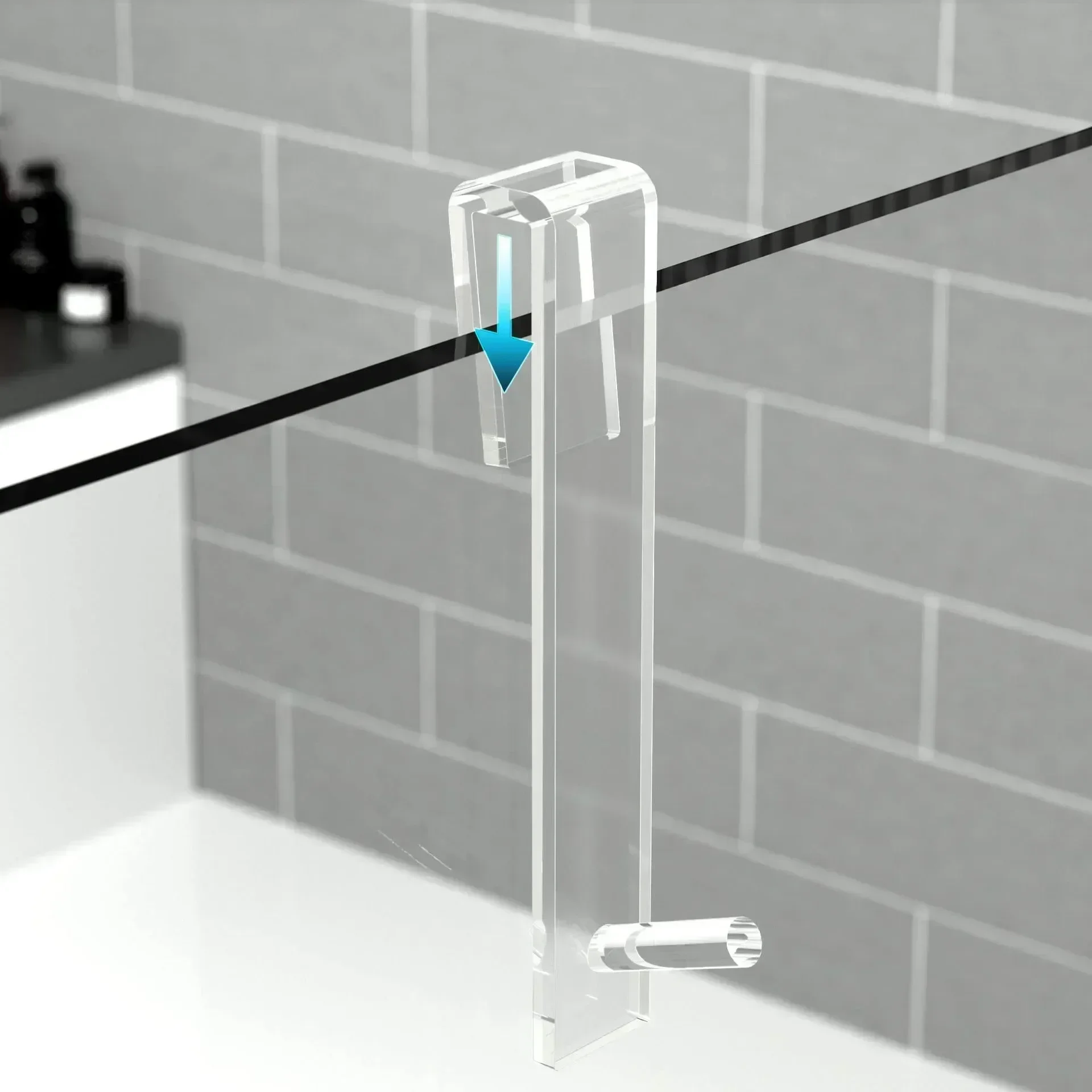 

Acrylic Bathroom Shower Door Hook Over Glass Door Shower Towel Rack Punch-Free Bathroom Bathrobe Hanger Transparent Towel Bath