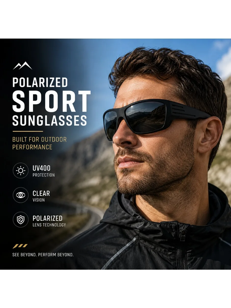 AliExpress NONE Luxury Polarized Sports Sunglasses for Men Women UV400 Protection Sunglasses in Gift-Ready Packaging Perfect for Driving Cycling