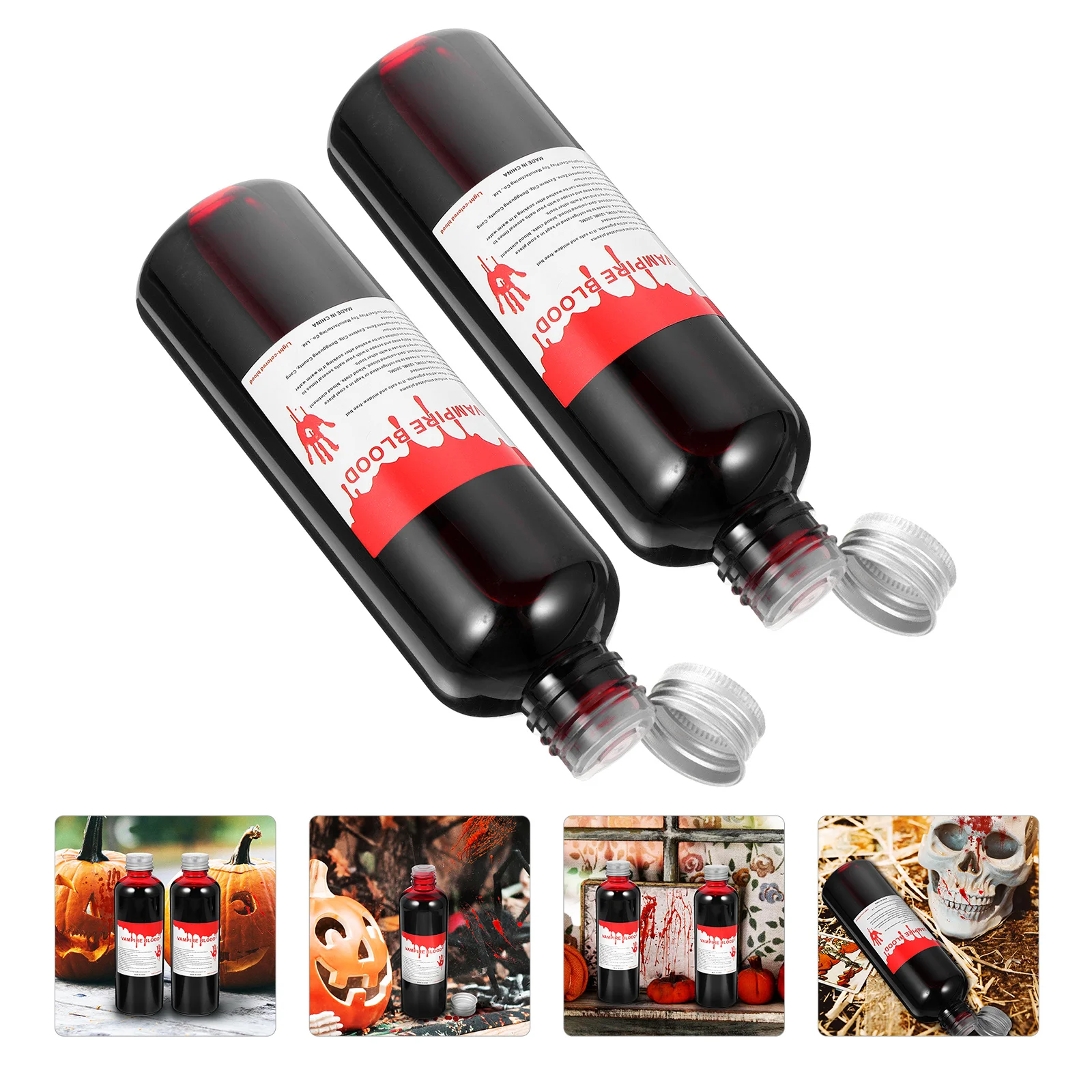 2 Bottles Makeup Fake Plasma Cosplay Blood Artificial Horror Prop Clothing Party Props