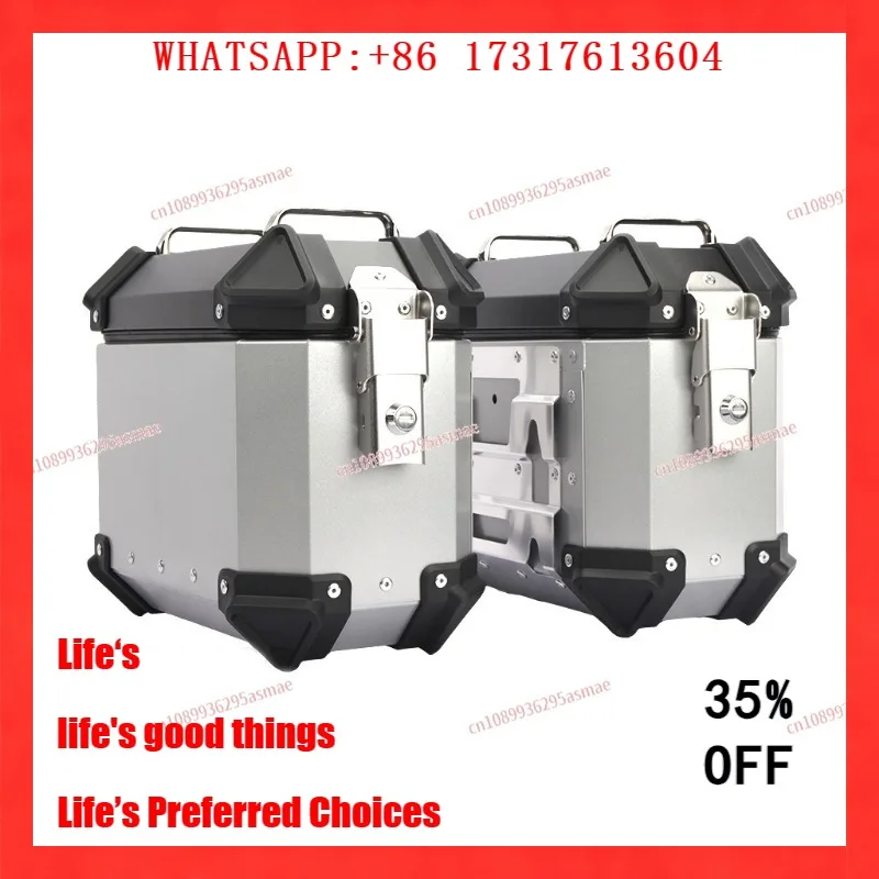 18L Universal Motorcycle Aluminum Side Cases - Waterproof Crashproof Quick Release Trunk for Electric Bikes