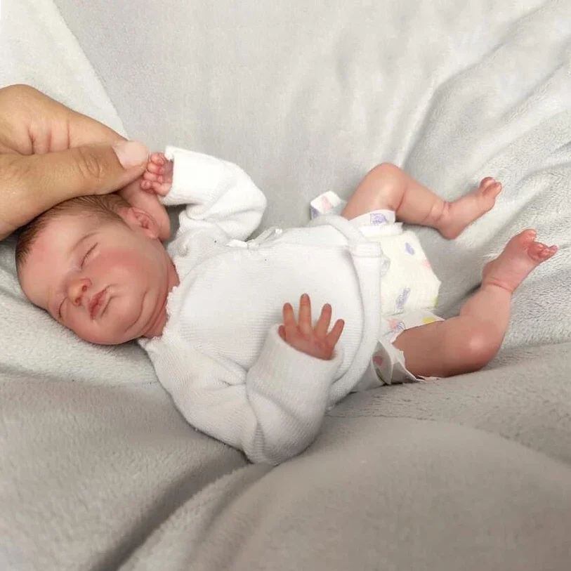 10'' Miniature Preemie Baby Wee Mouse Soft Silicone Vinyl Real Touch  3D Skin Lifelike Baby Collectible Doll view 3