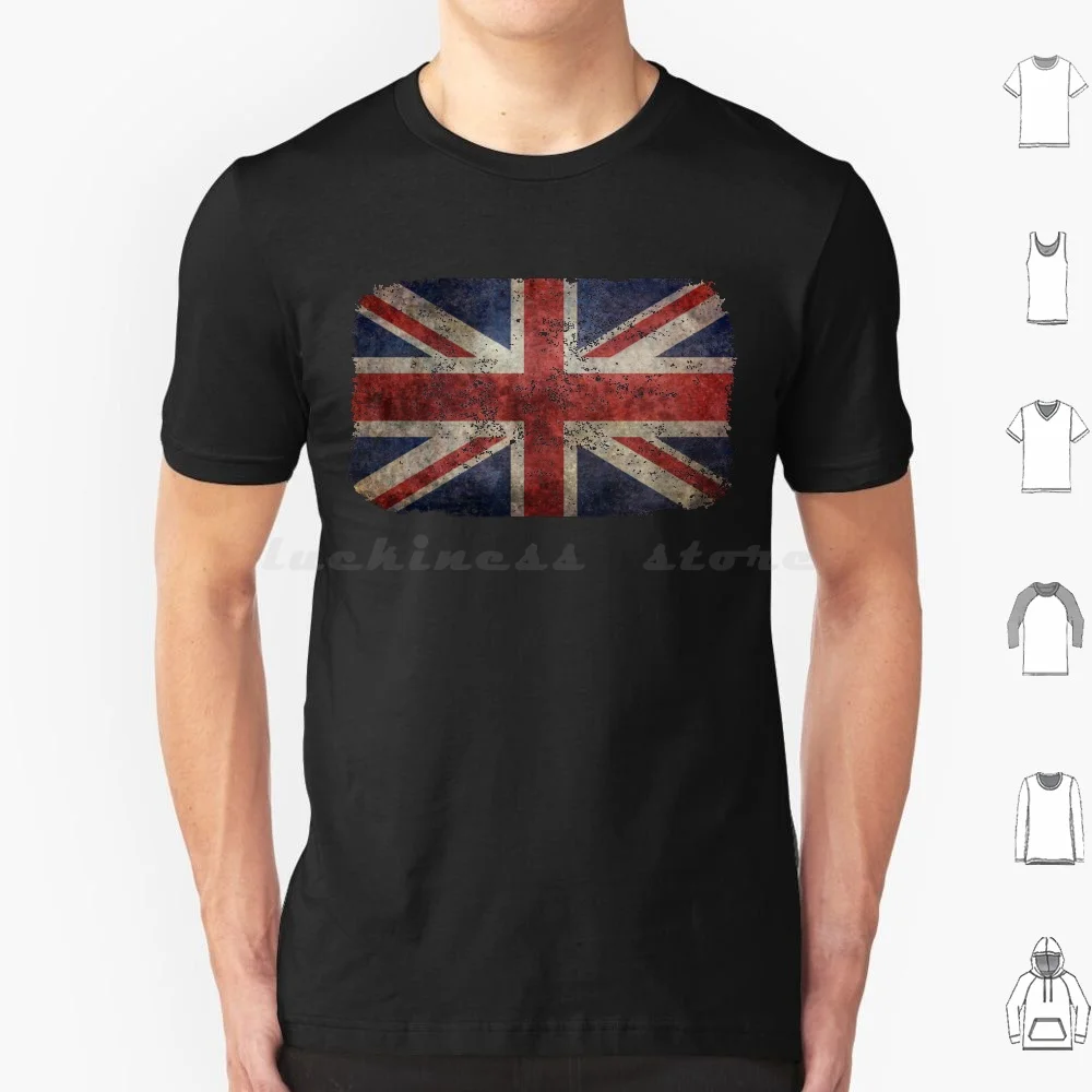 A Grunge Looking Distressed Union Jack Uk Version T Shirt Big Size 100% Cotton Flag Union Jack Uk British England Britain