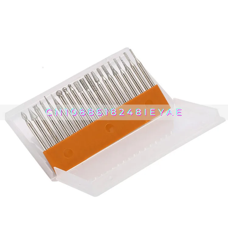 20 Sets of Diamond Grinding Head Grinding Needle Packaging Box, Diamond Sand Grinding Needle DIY Engraving Tool