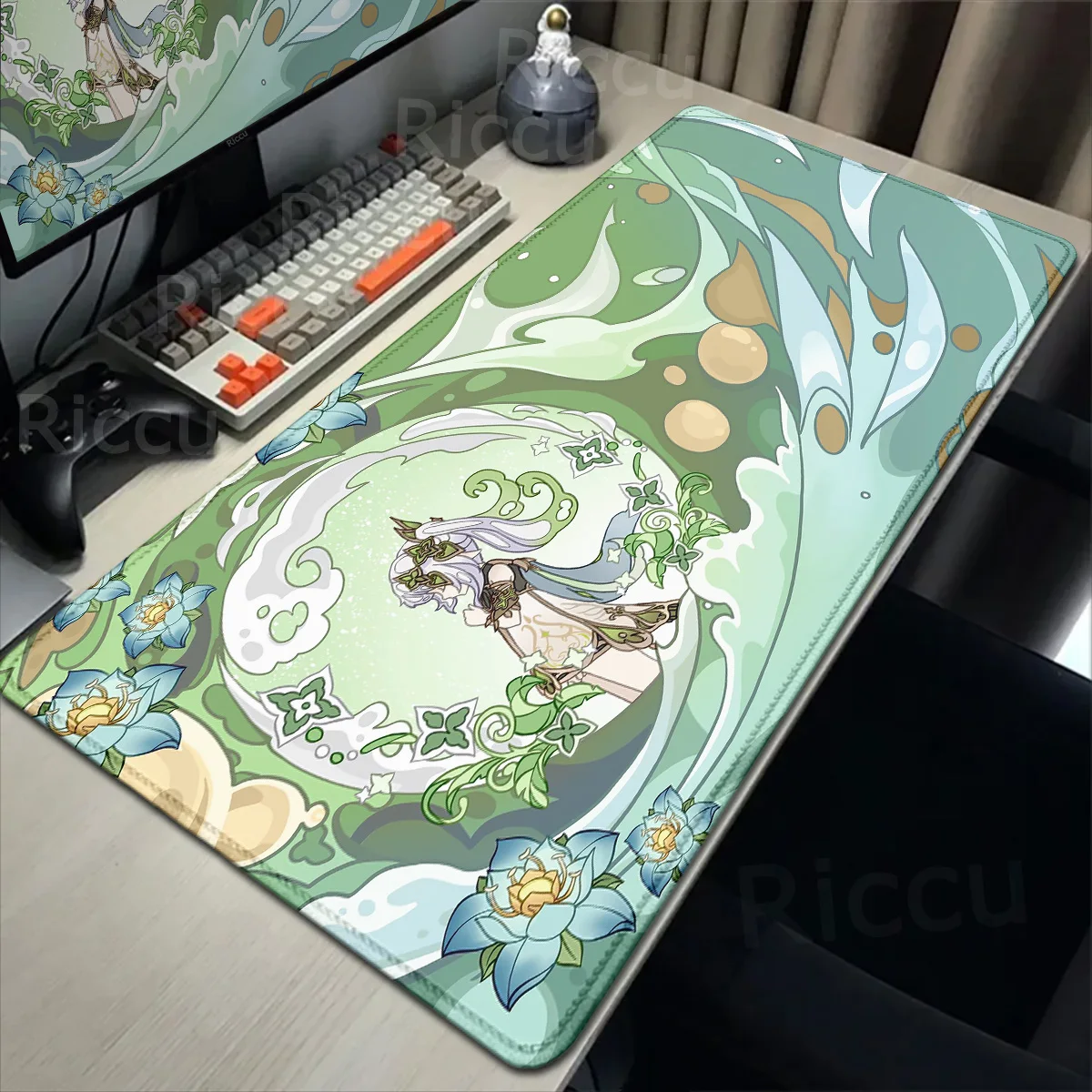 

Anime Gamer Furina Neuvillette Xiao Wanderer Raiden Large Genshin Impact Lock Edge Mouse Pad Non-slip Keyboard Desk Mat Mousepad