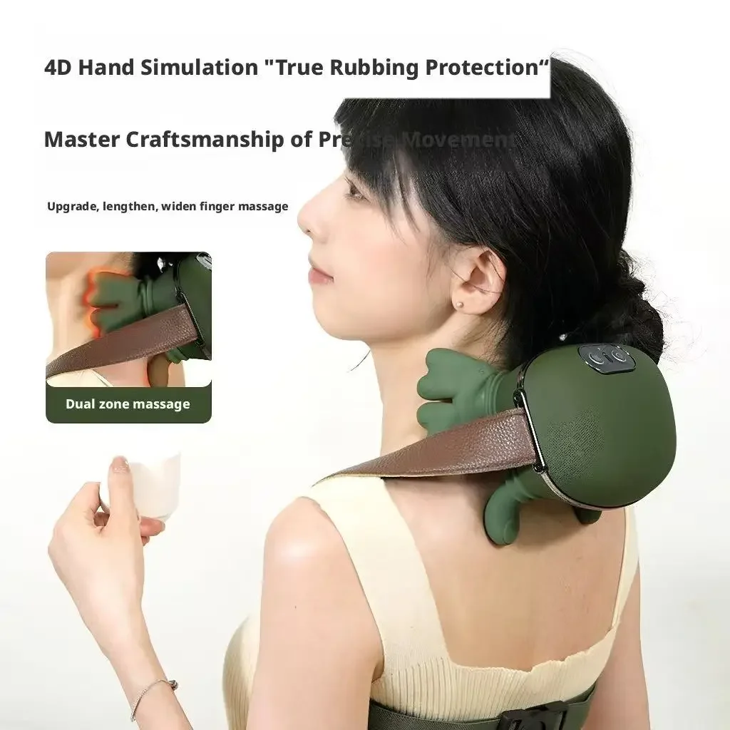 

Многофункциональный портативный массажер для шеи и плеч с разминанием шиацу и тепловой терапией для домашнего использования трапециевидных мышц