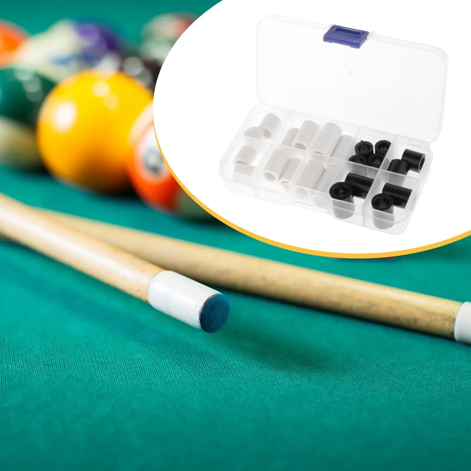 

22x Billiard Cue Stick Ferrules Directly Replace Professional Replacement Cue Tips Snooker Pool Stick Tips Billiard Accessories