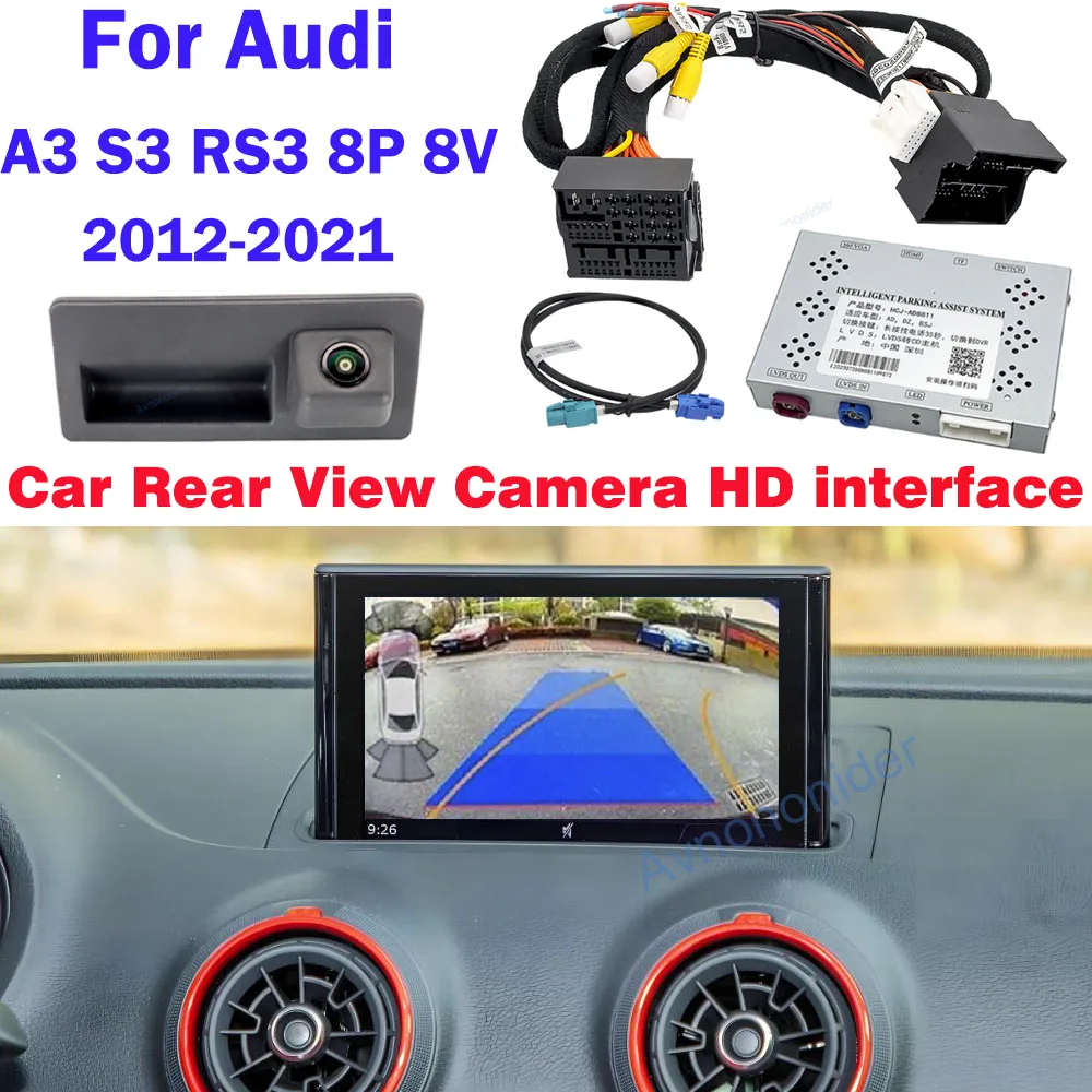 Einparkhilfe-Rückfahrkamera-Schnittstelle für Audi A3 S3 RS3 8P 8V 2012~2021 OEM Originalbildschirm-Upgrade Rückfahrkamera-Adapter