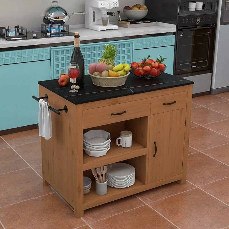 

Open kitchen island counter, separate solid wood dining edge cabinet, household storage, meal preparation and storage cabinet,