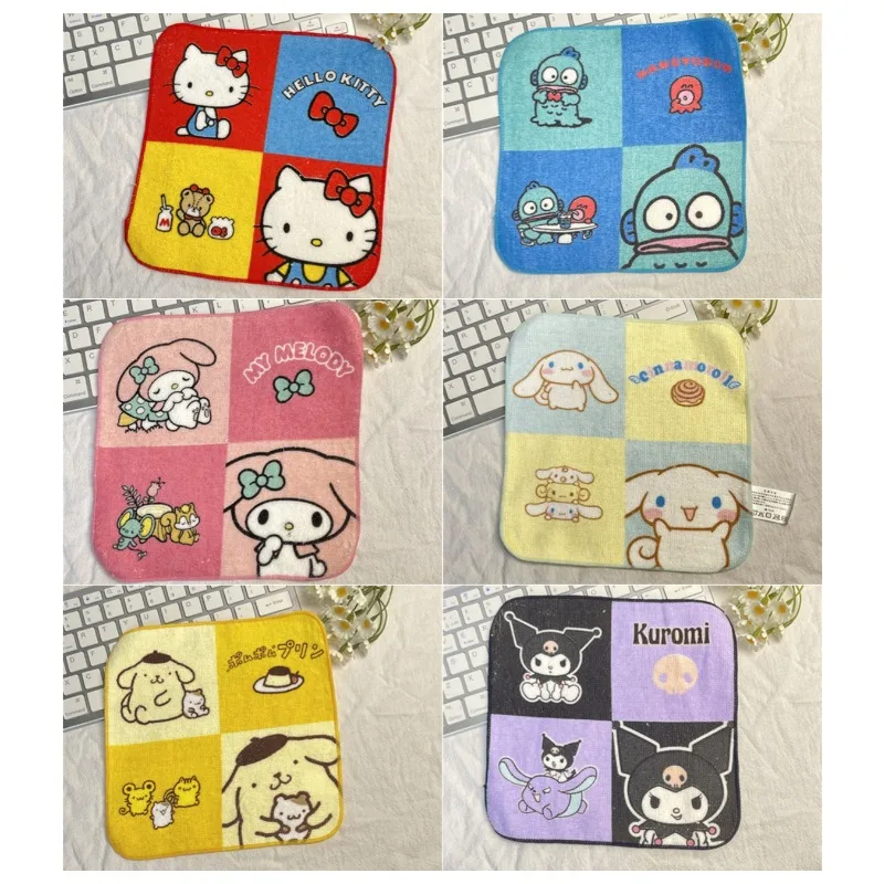 

Cute Hello Kitty Kuromi Children Handkerchief Cartoon Anime Action Figure Hands Towel Anime Merchandise Decoration Gift for Girl