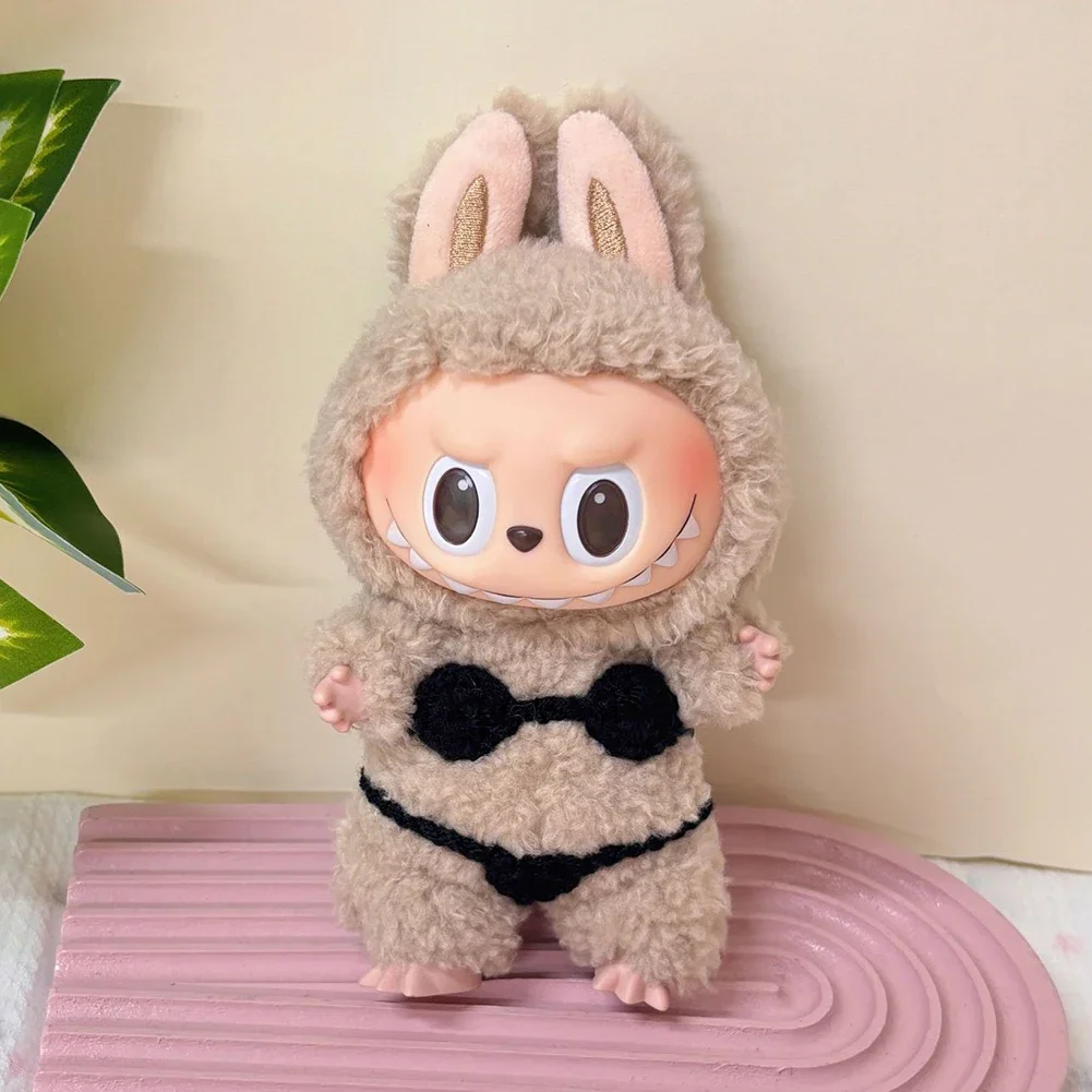 For 17cm Korea Kpop Exo Labubu Knitted Summer Bikini set Swimwear Cute Mini Doll'S Clothes Outfit Accessories