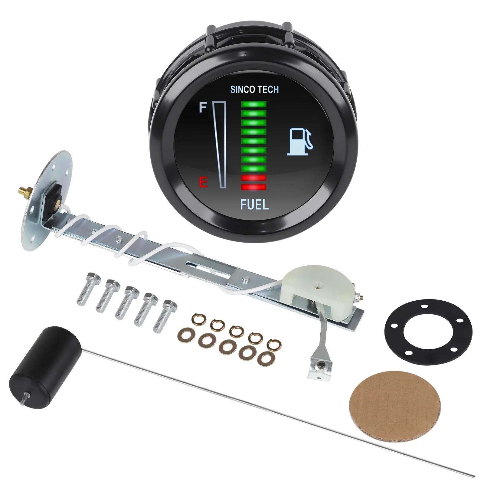 

New 2 Inches 52mm Car Motorcycle Fuel Level Gauge with Fuel Level Sensor Fuel Float Electronic LED Display 12V Automotive Gauge