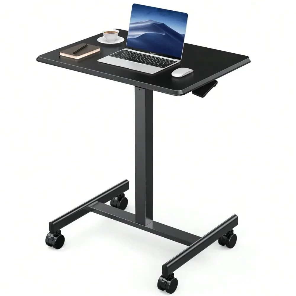 

Small Mobile Rolling Standing Desk Overbed Table, Teacher Podium with Wheels, Adjustable Height Table, Rolling Desk Laptop Comp