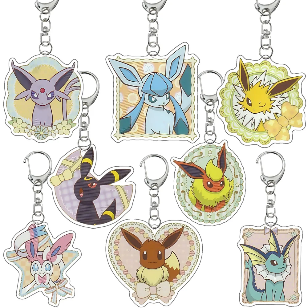 pokemon-eevee-sylveon-vaporeon-jolteon-flareon-umbreon-espeon-umbreon-leafeon-vaporeon-Аниме-Мультфильм-Акриловый-Брелок-Подвеска