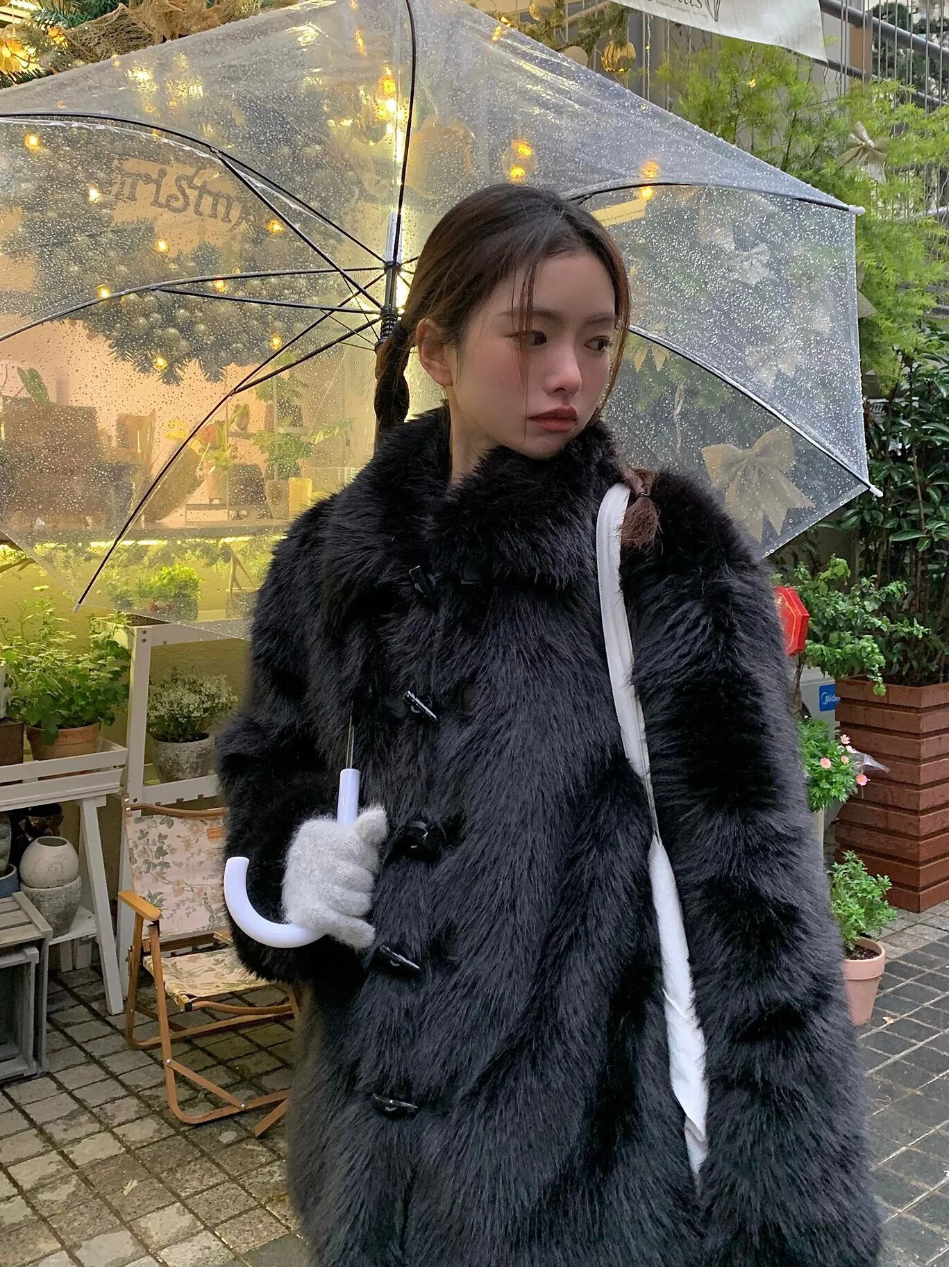 Sztuczne futro w panterkę, płaszcze damskie z kieszeniami, mankiety, na koncert, damskie, uniwersalne, odzież wierzchnia, inspirowane futrem, marszczenia, delikatne, awangardowe.