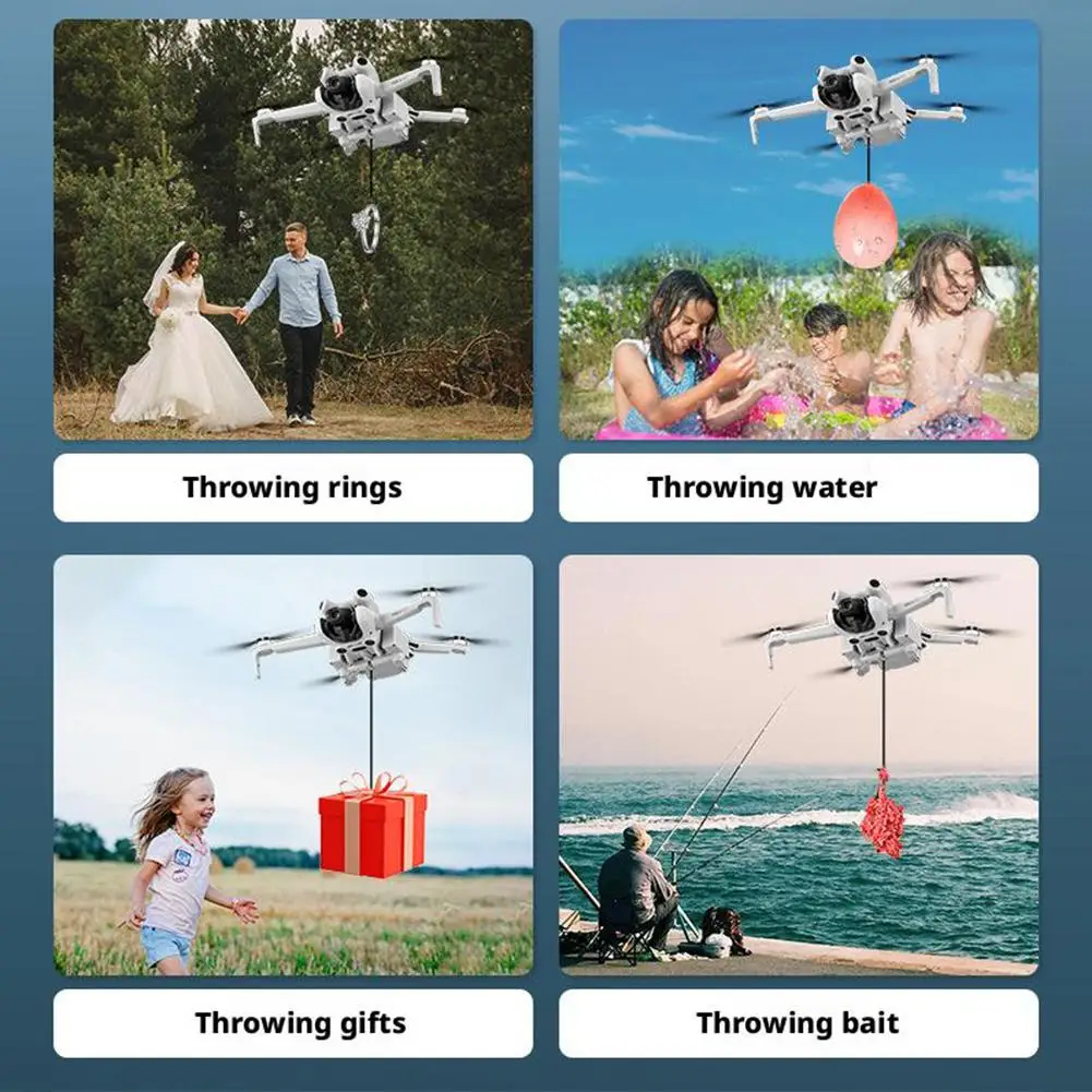 For DJI MINI 4PRO Airdropper Thrower Drone Airdrop Gift Photosensitive Accessories Gear Drone Airdrop Steering Control Thro V2S5