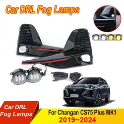 Car DRL Fog Lamp Fit For Changan CS75 Plus MK1 2019~2024 Instruction Light Front Left Right Lamp Light Full Set Auto Accessories